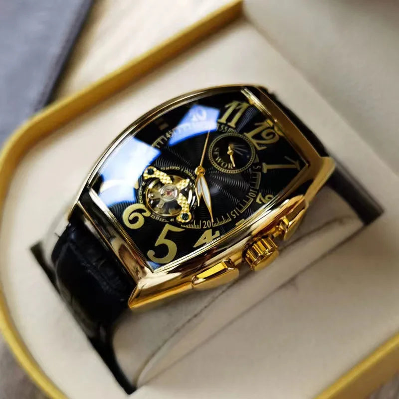 Lancaster & Wilde™ - Gold Tourbillon Watch