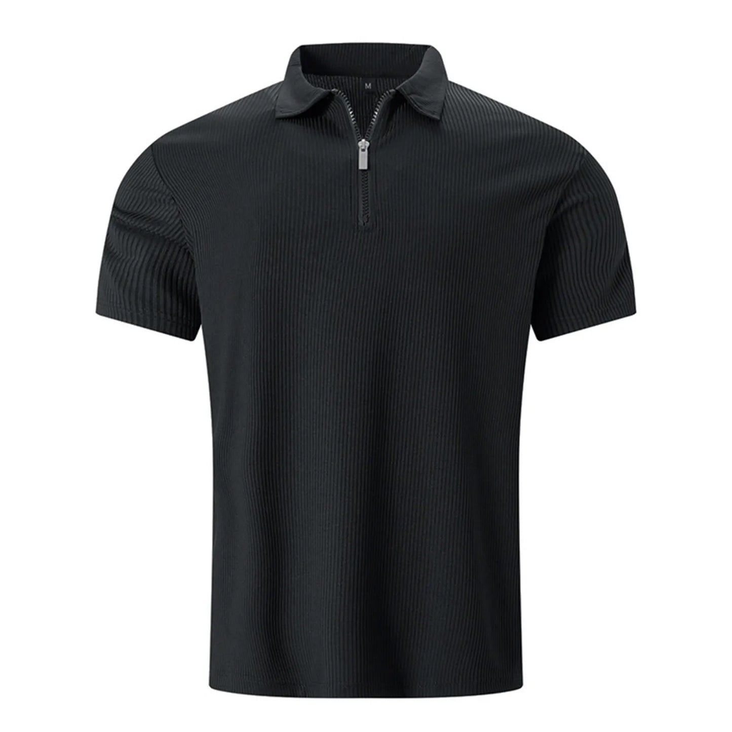 Summer Stripe Zipper Mens Polo