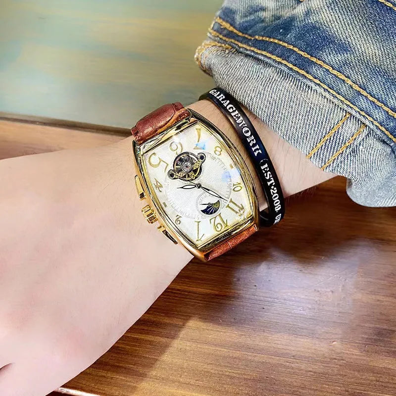 Lancaster & Wilde™ - Gold Tourbillon Watch