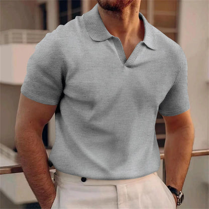 Casual V Neck Textured Shirts