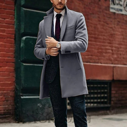 Spring Men's Woolen Mid Coats