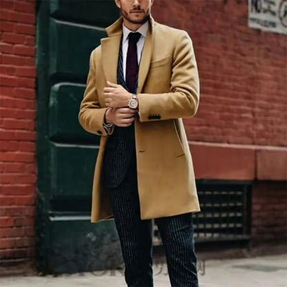 Spring Men's Woolen Mid Coats