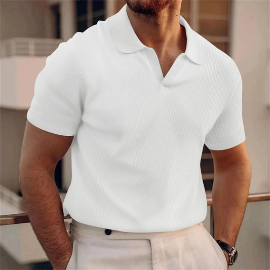 Casual V Neck Textured Shirts