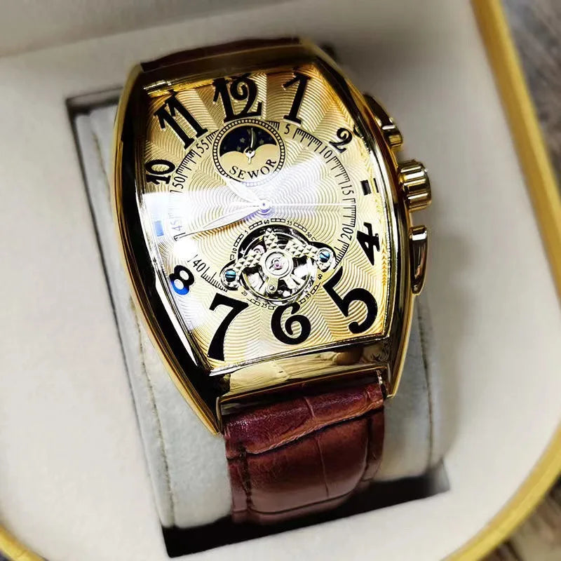 Lancaster & Wilde™ - Gold Tourbillon Watch